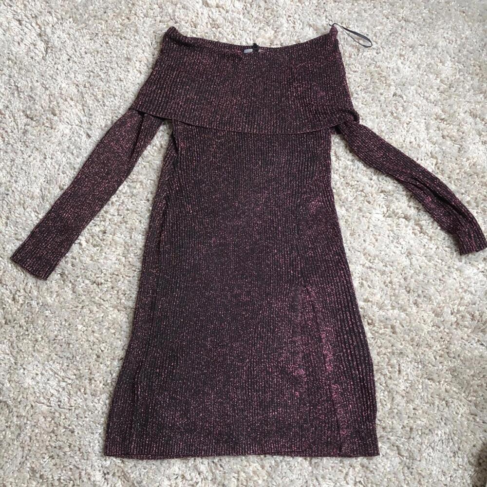 BCBG Off the shoulder slit sweater dress - Picture 2 of 5